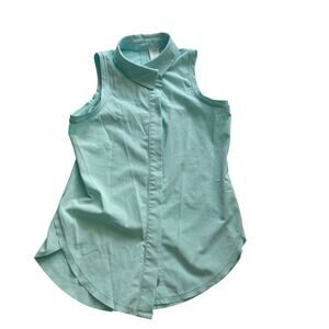 Ivivva Lululemon Teal Button-Front Sleeveless Blouse - Size 7